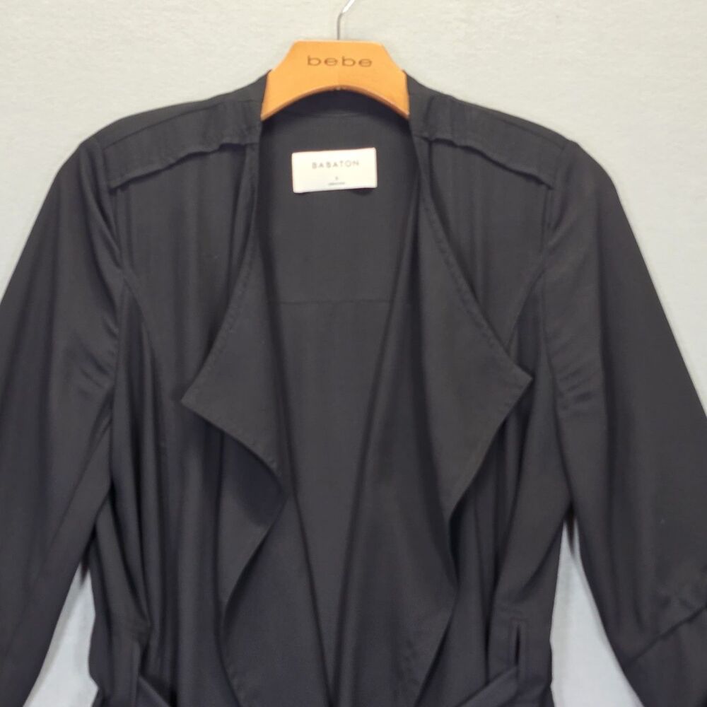 Aritzia Babaton Quincey Jacket Trench Small S Black Coat Work Blazer - Picture 2 of 15